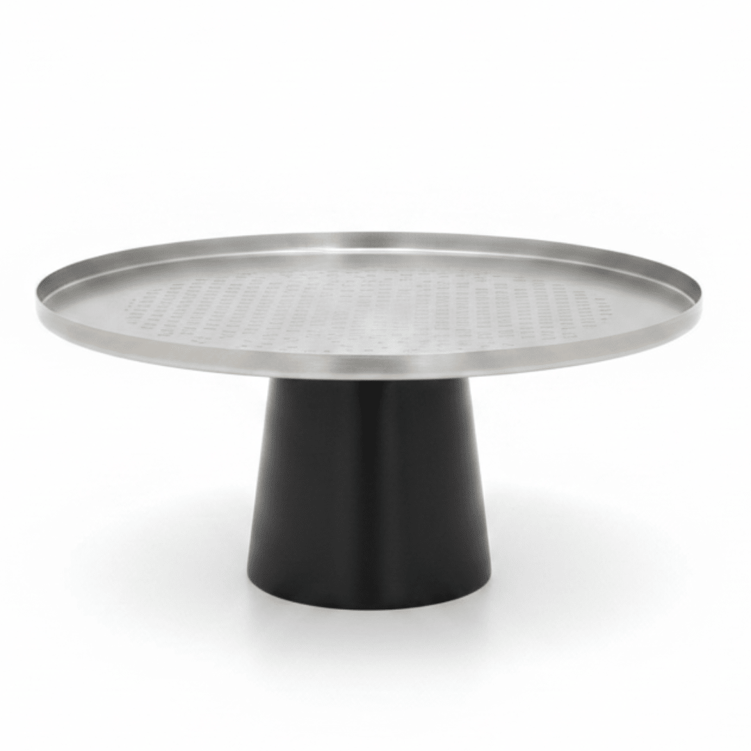 Luhpar Black Wooden Footed Brushed Silver Stainless Steel Cake Stand - 11×21 cm - Al Kabayel Discount CentreLuhpar Black Wooden Footed Brushed Silver Stainless Steel Cake Stand - 11×21 cmServing TraysLUHPARAl Kabayel Discount Centre