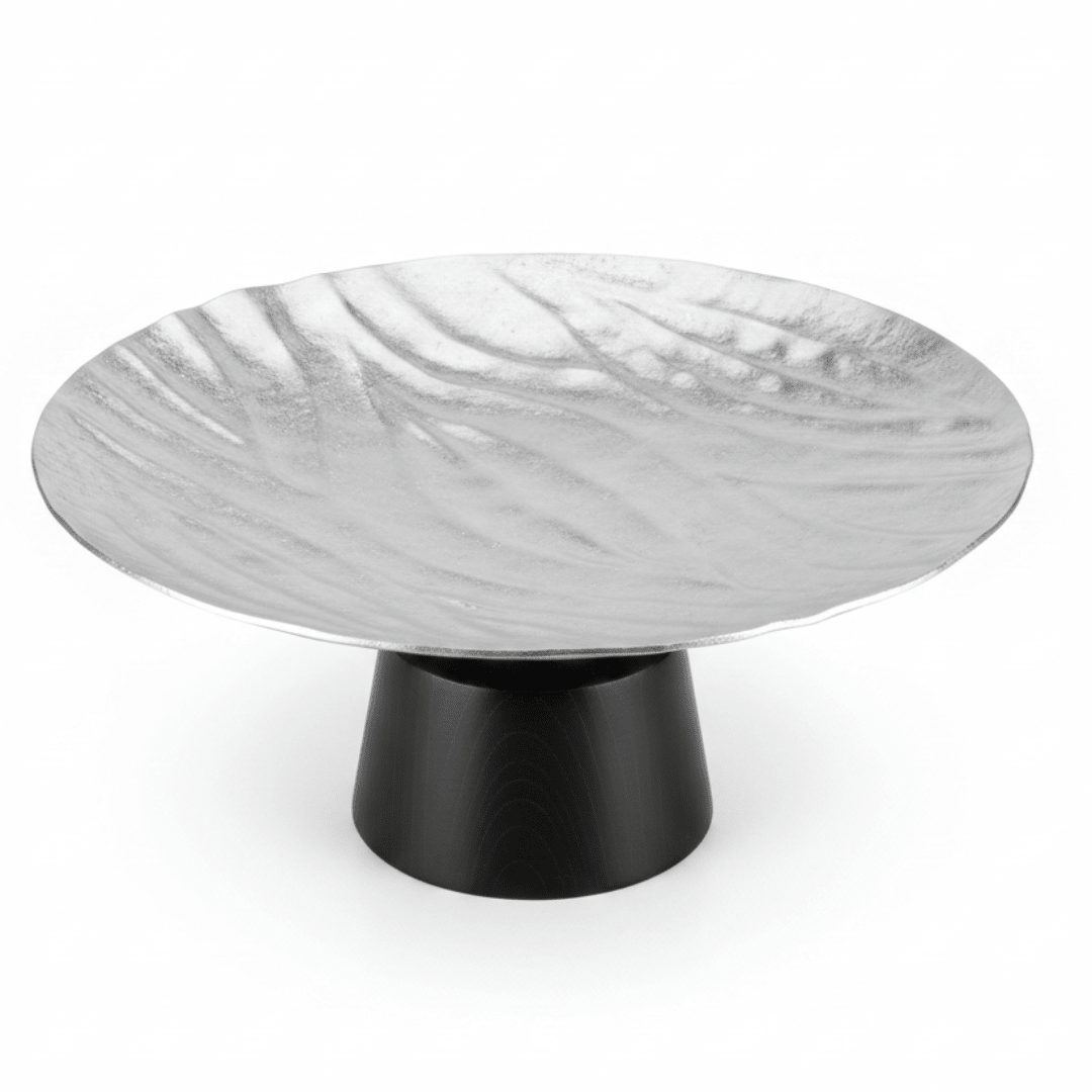 Luhpar Black Wooden Footed Wave Textured Aluminum Candy Tray - 12×25 cm - Al Kabayel Discount CentreLuhpar Black Wooden Footed Wave Textured Aluminum Candy Tray - 12×25 cmServing TraysLUHPARAl Kabayel Discount Centre