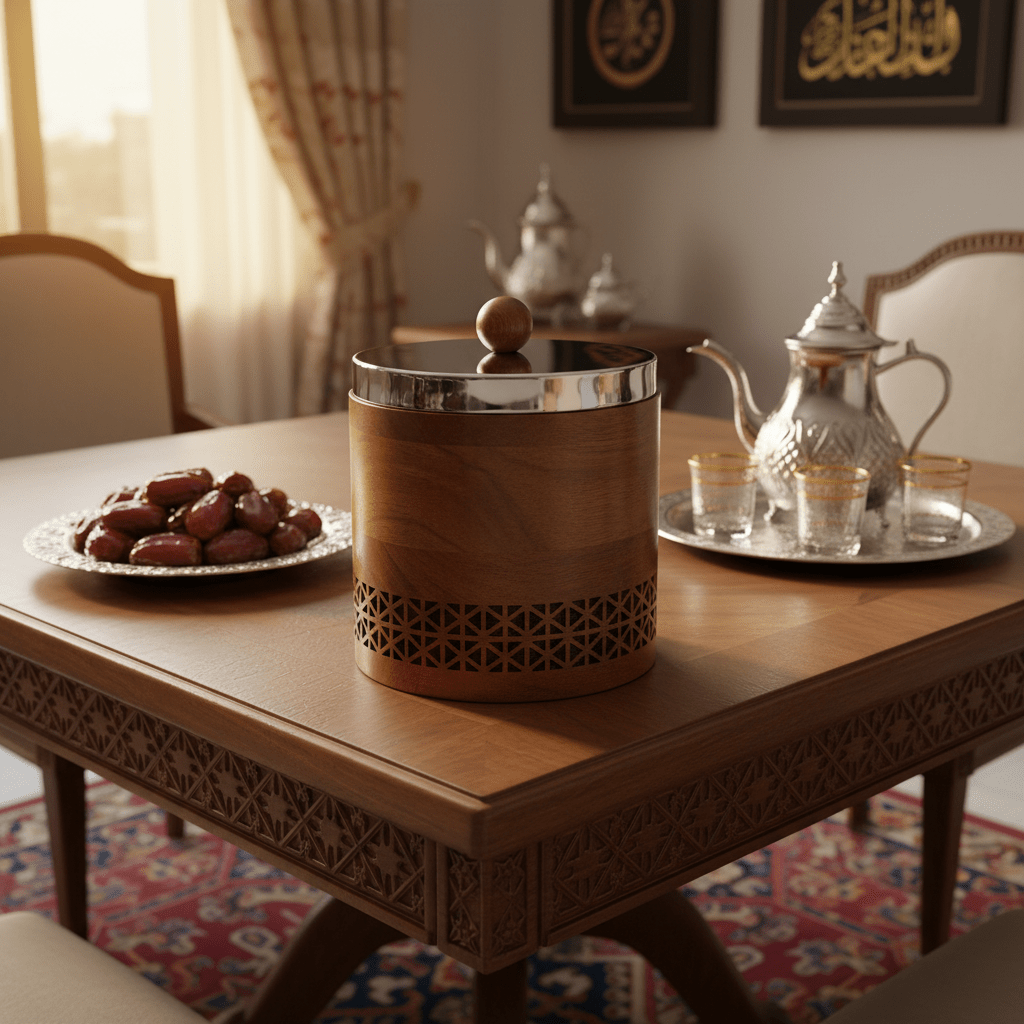 Luhpar Brown Wooden Jar with Silver Stainless Steel Lid — 12×12cm - Al Kabayel Discount CentreLuhpar Brown Wooden Jar with Silver Stainless Steel Lid — 12×12cmJars & Food SaversLUHPARAl Kabayel Discount Centre