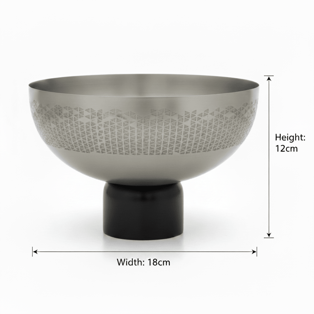 Luhpar Brushed Silver Stainless Steel Candy Bowl with Black Wooden Base - 18×12cm - Al Kabayel Discount CentreLuhpar Brushed Silver Stainless Steel Candy Bowl with Black Wooden Base - 18×12cmBowlsLUHPARAl Kabayel Discount Centre