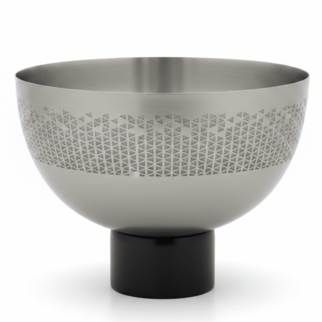 Luhpar Brushed Silver Stainless Steel Candy Bowl with Black Wooden Base - 18×23cm - Al Kabayel Discount CentreLuhpar Brushed Silver Stainless Steel Candy Bowl with Black Wooden Base - 18×23cmBowlsLUHPARAl Kabayel Discount Centre