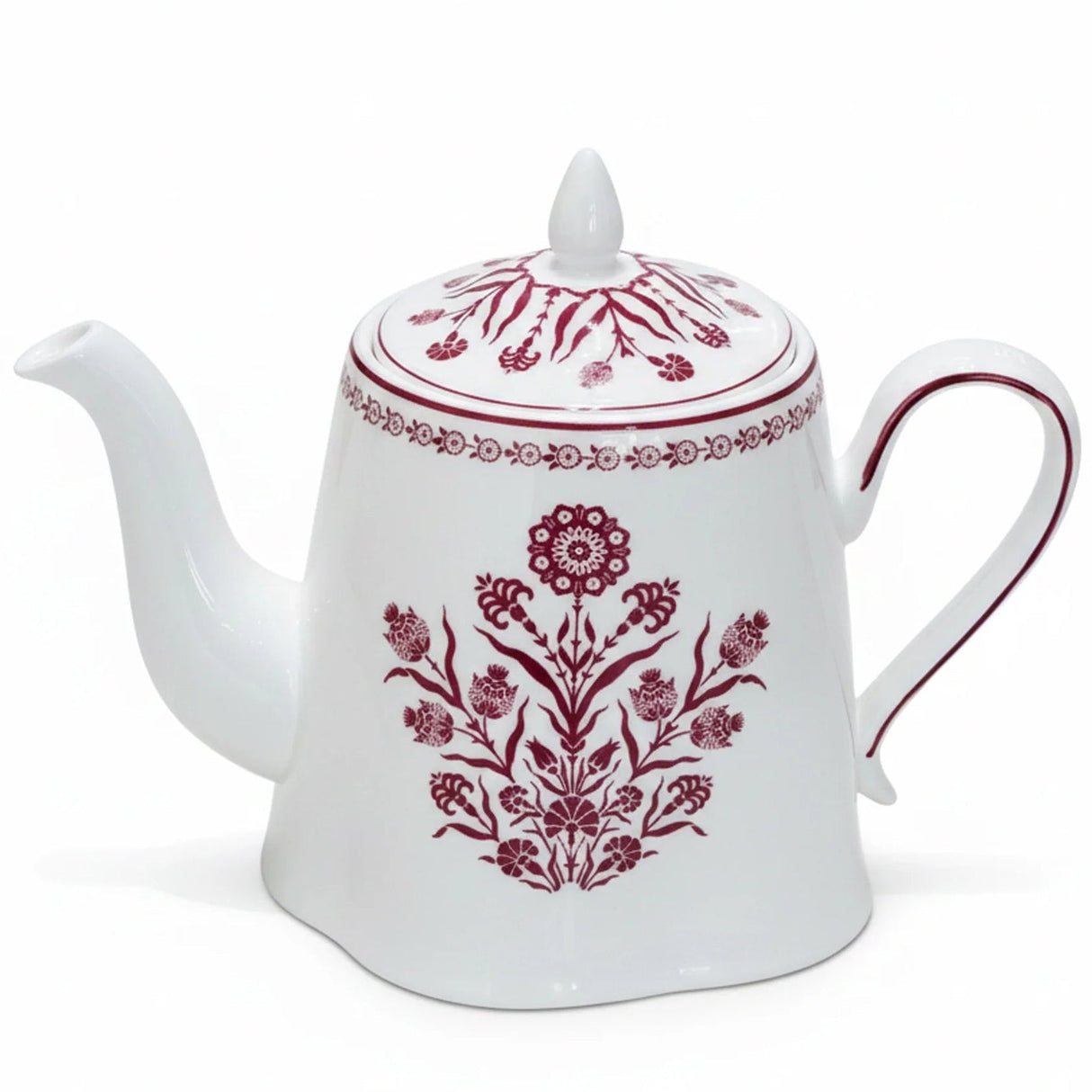 Luhpar Classic White Ceramic Tea Pot with Red Floral Design – 1000 ml Capacity - Al Kabayel Discount CentreLuhpar Classic White Ceramic Tea Pot with Red Floral Design – 1000 ml CapacityTea/Coffee PotsLUHPARAl Kabayel Discount Centre