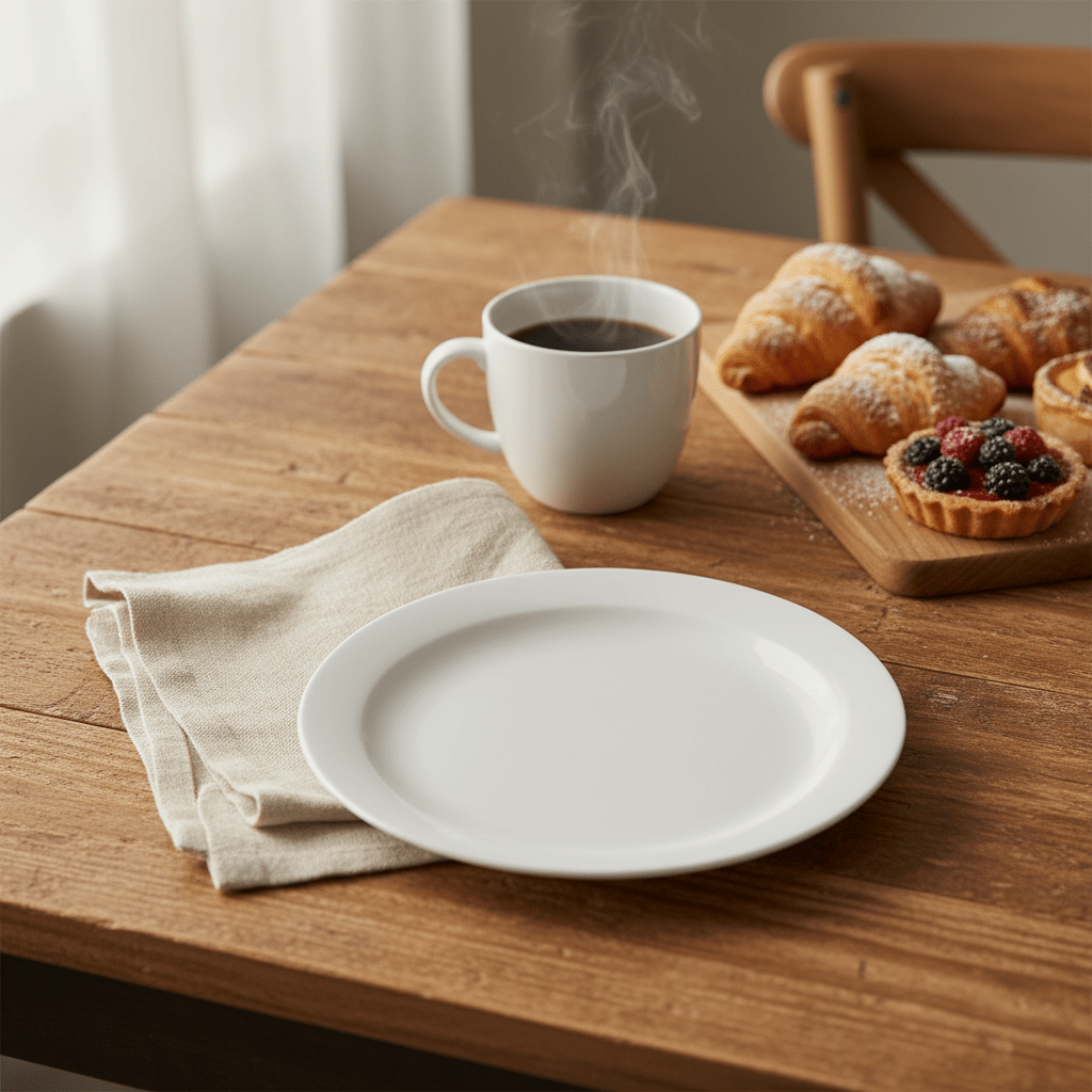 Luhpar Compact White Round Porcelain Plate 6.25 Inch – Side Plate for Desserts, Snacks & Appetizers - Al Kabayel Discount CentreLuhpar Compact White Round Porcelain Plate 6.25 Inch – Side Plate for Desserts, Snacks & AppetizersPlatesLUPHARAl Kabayel Discount Centre