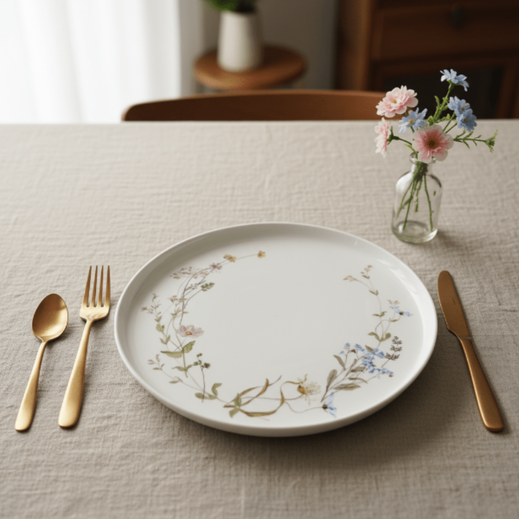 Luhpar Floral Ceramic Dinner Plate – 10 Inch, White Premium Dining Plate - Al Kabayel Discount CentreLuhpar Floral Ceramic Dinner Plate – 10 Inch, White Premium Dining PlatePlatesLUHPARAl Kabayel Discount Centre