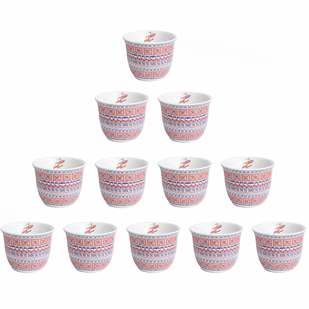 Luhpar M18042/CBA12/D25110 Ceramic Cawa Cup Set – 12 - Piece – Red & Blue Arabic Pattern - Al Kabayel Discount CentreLuhpar M18042/CBA12/D25110 Ceramic Cawa Cup Set – 12 - Piece – Red & Blue Arabic PatternTea SetsLUHPARAl Kabayel Discount Centre
