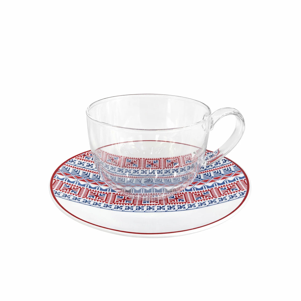 Luhpar M25074/CBA6/D25110 Tea Glass Cup & Saucer Set – 6 - Piece – 180 ml – Red & Blue Arabic Pattern - Al Kabayel Discount CentreLuhpar M25074/CBA6/D25110 Tea Glass Cup & Saucer Set – 6 - Piece – 180 ml – Red & Blue Arabic PatternTea SetsLUHPARAl Kabayel Discount Centre