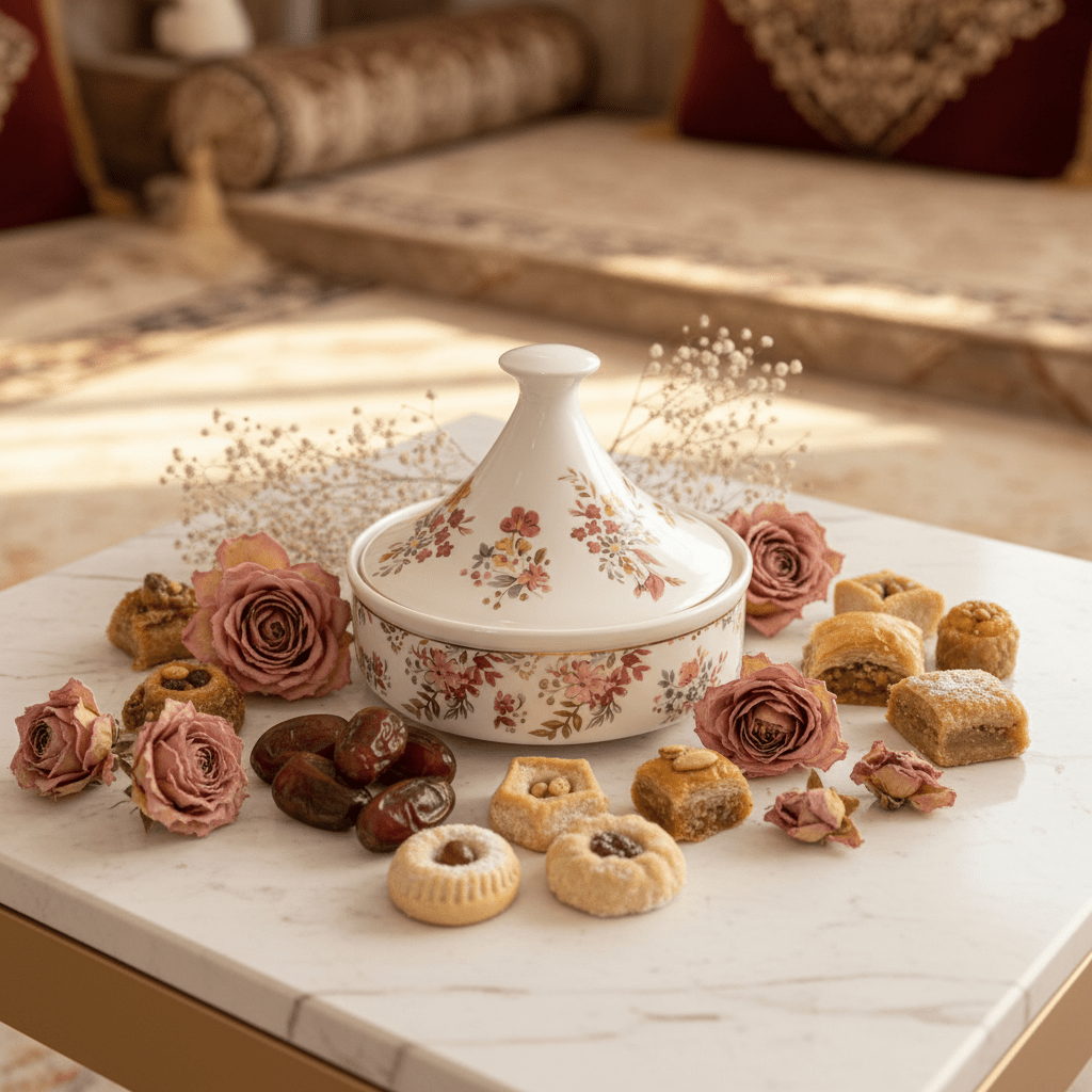 Luhpar Mini Ceramic Sugar Pot Server with Traditional Floral Motif and Lid for Serving Snacks and Sweets – 15×15 cm - Al Kabayel Discount CentreLuhpar Mini Ceramic Sugar Pot Server with Traditional Floral Motif and Lid for Serving Snacks and Sweets – 15×15 cmJars & Food SaversLUHPARAl Kabayel Discount Centre