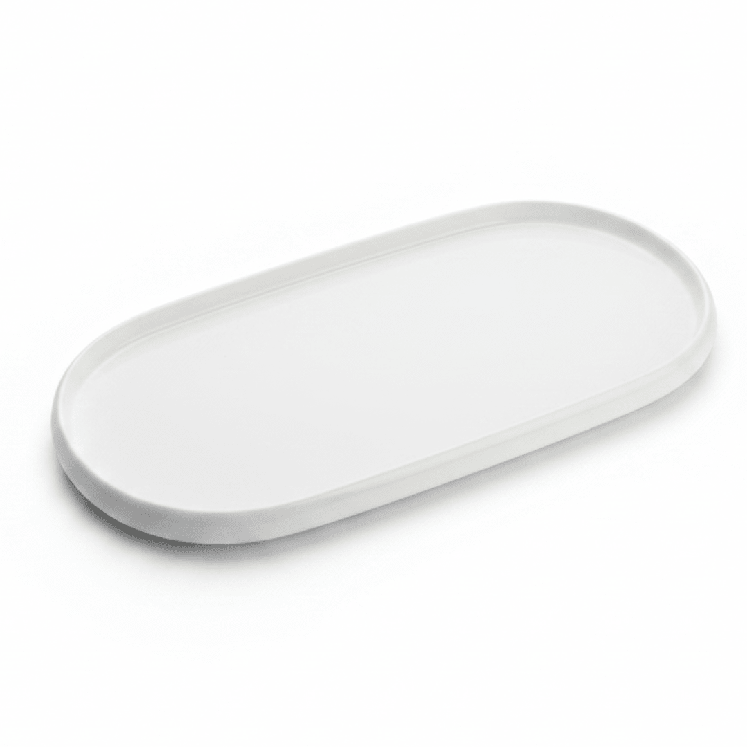 Luhpar Oval Ceramic Serving Tray | 35.4 × 19.4 cm | Taupe, Off White, Brown | - Al Kabayel Discount CentreLuhpar Oval Ceramic Serving Tray | 35.4 × 19.4 cm | Taupe, Off White, Brown |PlatesLUHPARAl Kabayel Discount Centre