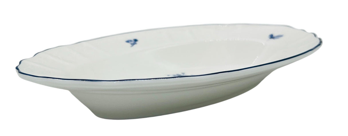 Luhpar Porcelain Deep Oval Plate 9.75"*6.2", Blue Floral Design with Blue Rim - Al Kabayel Discount CentreLuhpar Porcelain Deep Oval Plate 9.75"*6.2", Blue Floral Design with Blue RimPlatesLUHPARAl Kabayel Discount Centre