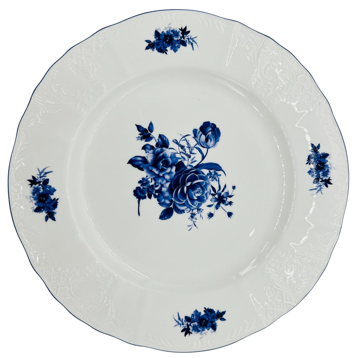 Luhpar Porcelain Dinner Plate 10.5", Blue Floral Design with Blue Rim - Al Kabayel Discount CentreLuhpar Porcelain Dinner Plate 10.5", Blue Floral Design with Blue RimPlatesLUHPARAl Kabayel Discount Centre