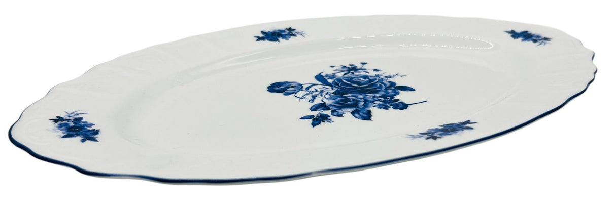 Luhpar Porcelain Oval Plate 12"*7.6", Blue Floral Design with Blue Rim - Al Kabayel Discount CentreLuhpar Porcelain Oval Plate 12"*7.6", Blue Floral Design with Blue RimPlatesLUHPARAl Kabayel Discount Centre
