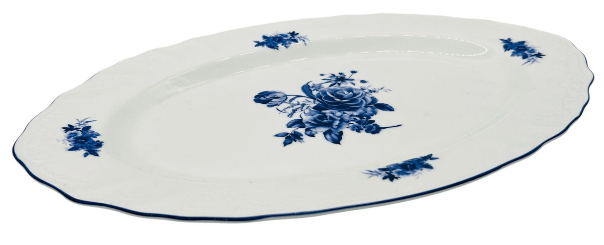 Luhpar Porcelain Oval Plate 14"*9", Blue Floral Design with Blue Rim - Al Kabayel Discount CentreLuhpar Porcelain Oval Plate 14"*9", Blue Floral Design with Blue RimPlatesLUHPARAl Kabayel Discount Centre