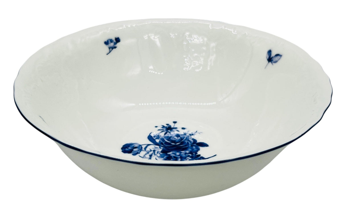 Luhpar Porcelain Salad Bowl 18cm, Blue Floral Design with Blue Rim - Al Kabayel Discount CentreLuhpar Porcelain Salad Bowl 18cm, Blue Floral Design with Blue RimBowlsLUHPARAl Kabayel Discount Centre