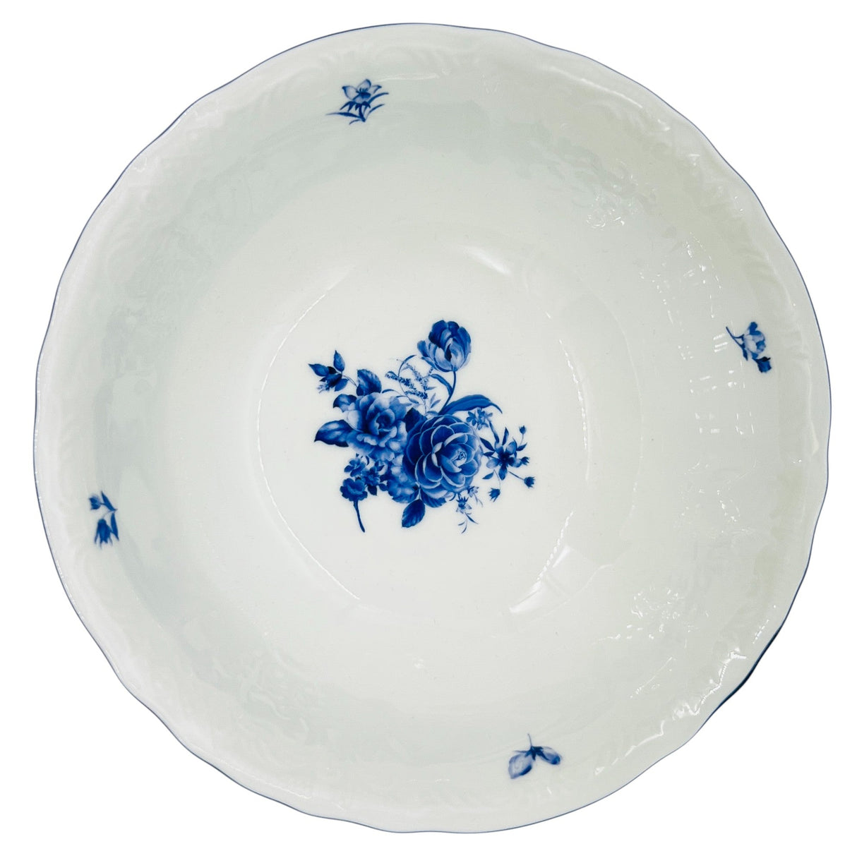 Luhpar Porcelain Salad Bowl 18cm, Blue Floral Design with Blue Rim - Al Kabayel Discount CentreLuhpar Porcelain Salad Bowl 18cm, Blue Floral Design with Blue RimBowlsLUHPARAl Kabayel Discount Centre