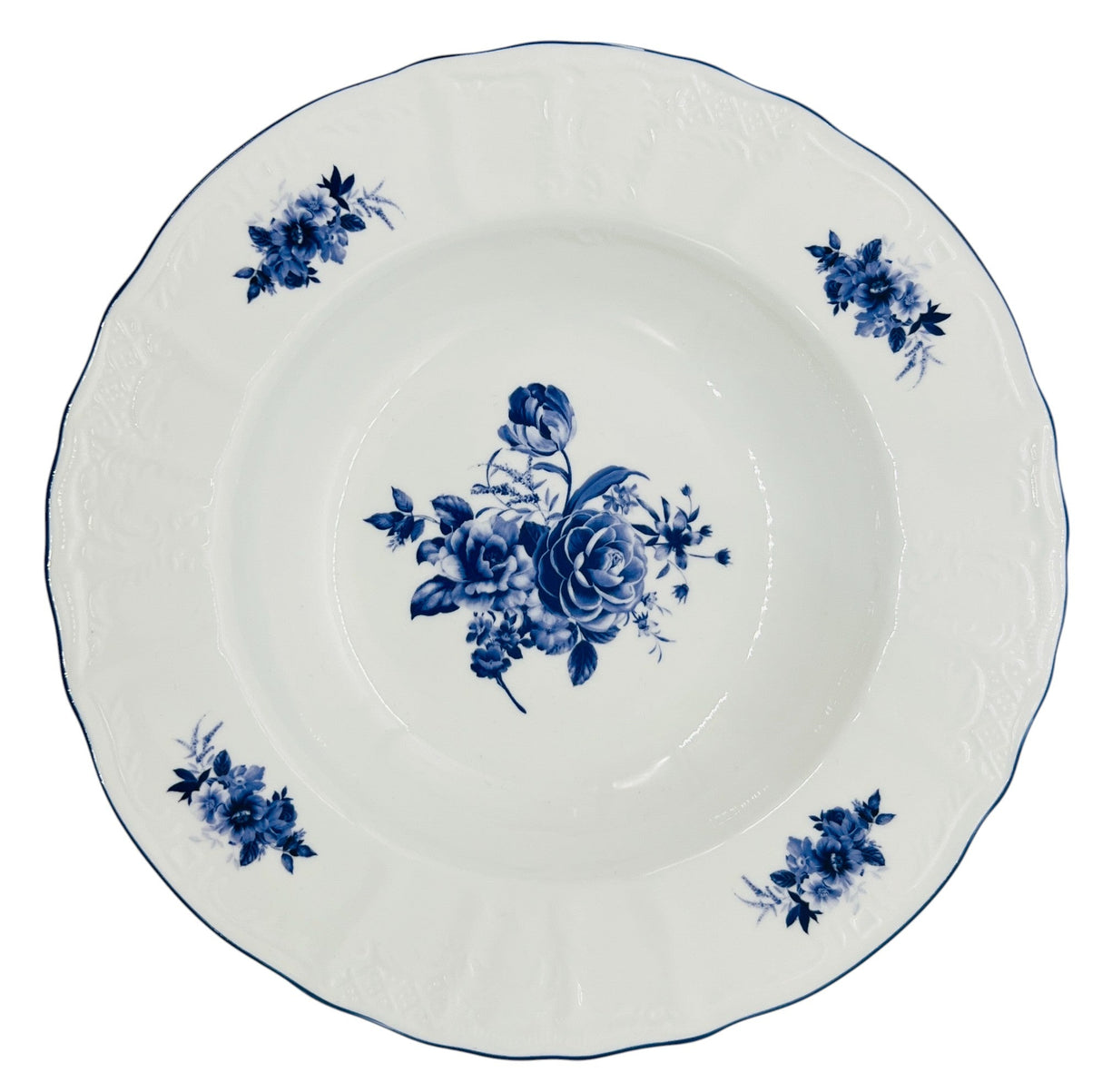 Luhpar Porcelain Soup Plate 9", Blue Floral Design with Blue Rim - Al Kabayel Discount CentreLuhpar Porcelain Soup Plate 9", Blue Floral Design with Blue RimPlatesLUHPARAl Kabayel Discount Centre