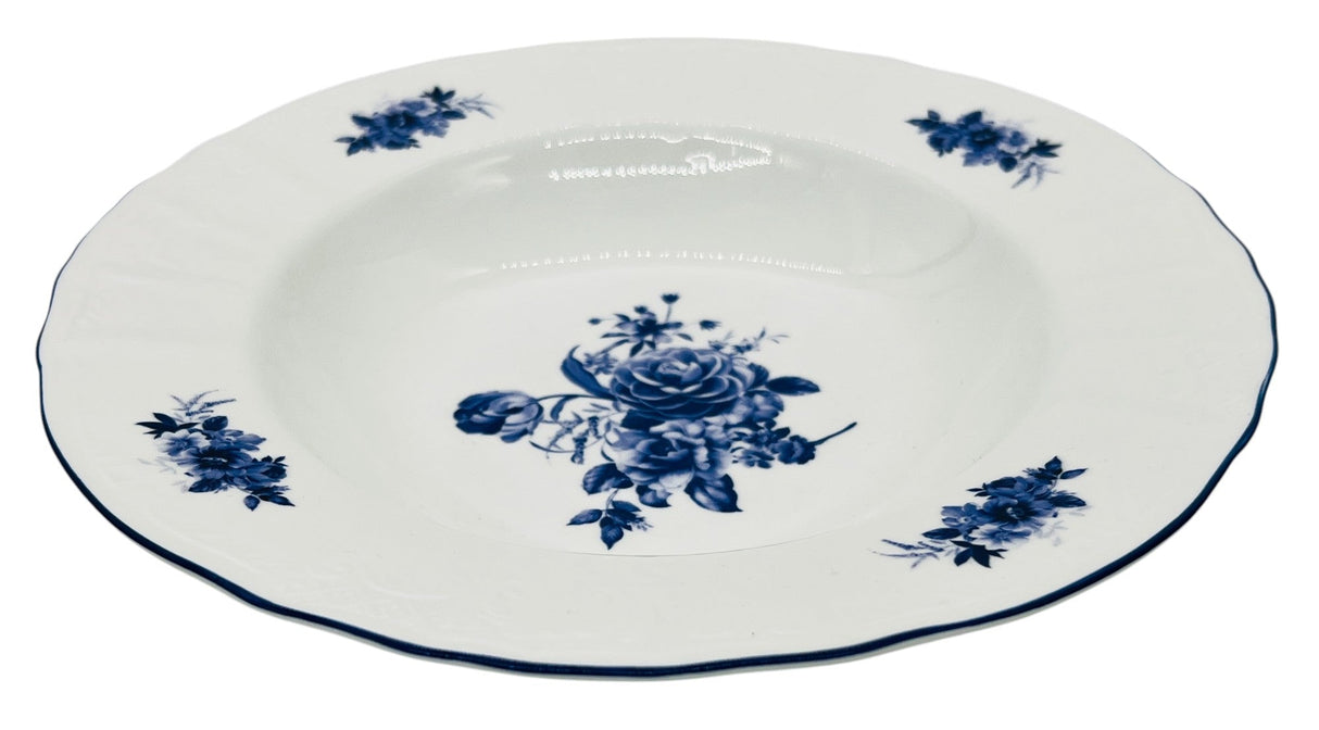 Luhpar Porcelain Soup Plate 9", Blue Floral Design with Blue Rim - Al Kabayel Discount CentreLuhpar Porcelain Soup Plate 9", Blue Floral Design with Blue RimPlatesLUHPARAl Kabayel Discount Centre