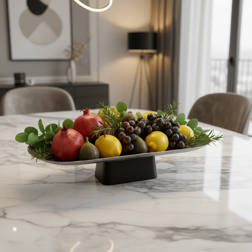 Luhpar Wave Textured Aluminium Oval Pedestal Dish with Black Wooden Base - 50×18×13cm - 74894-B - Al Kabayel Discount CentreLuhpar Wave Textured Aluminium Oval Pedestal Dish with Black Wooden Base - 50×18×13cm - 74894-BServing TraysLUHPARAl Kabayel Discount Centre