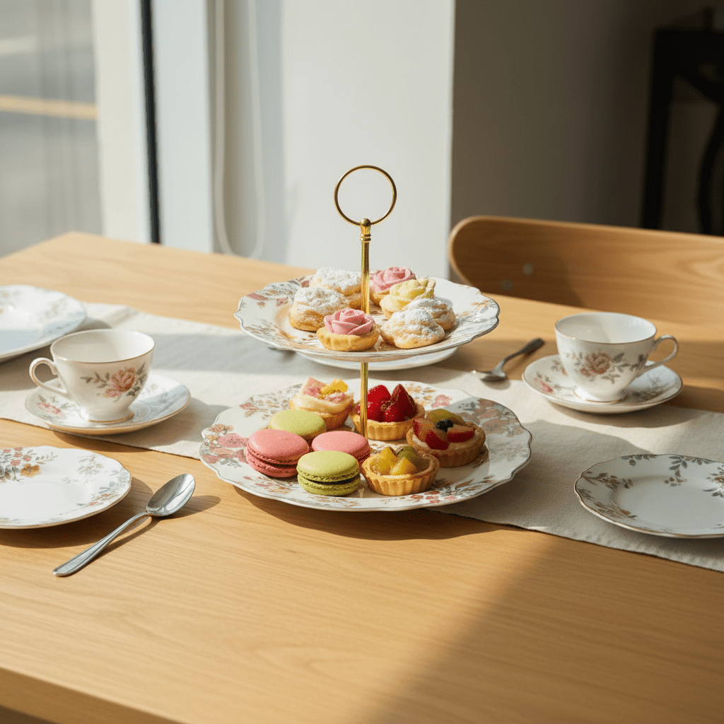 Luhpar White Ceramic 2 Tier Cake Stand 7.5 / 10.5 Inch with Floral Design - Al Kabayel Discount CentreLuhpar White Ceramic 2 Tier Cake Stand 7.5 / 10.5 Inch with Floral DesignServing TraysLUHPARAl Kabayel Discount Centre