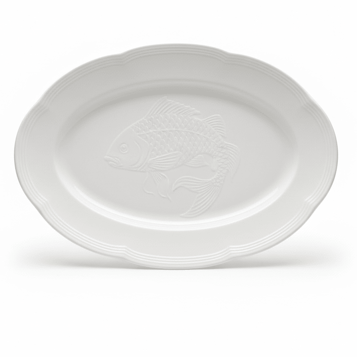 Luhpar White Oval Ceramic Fish Serving Plate, 13 Inch – Elegant Oval Platter for Fish, Seafood & Large Food Presentation - Al Kabayel Discount CentreLuhpar White Oval Ceramic Fish Serving Plate, 13 Inch – Elegant Oval Platter for Fish, Seafood & Large Food PresentationServing TraysLUHPARAl Kabayel Discount Centre