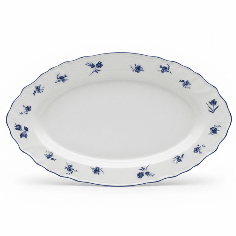 Luhpar White Oval Ceramic Serving Plate with Blue Floral Design for Table Presentation 12 inch - Al Kabayel Discount CentreLuhpar White Oval Ceramic Serving Plate with Blue Floral Design for Table Presentation 12 inchServing TraysLUHPARAl Kabayel Discount Centre