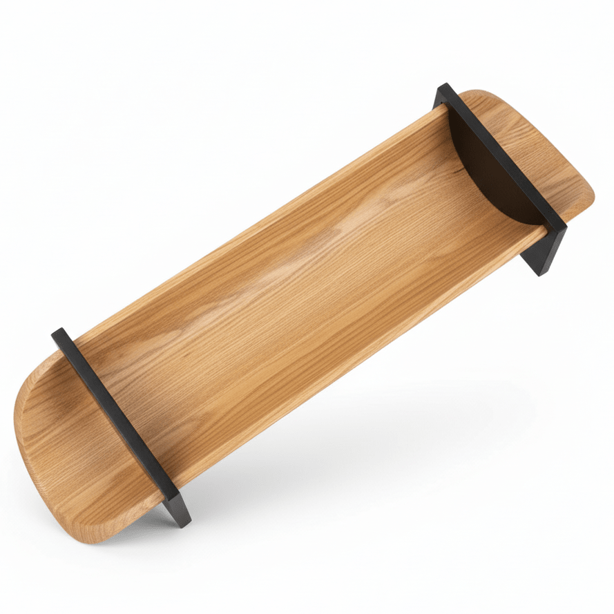 Luhpar Wooden Serving Tray with Black Handle – Long Serving Tray for Drinks & Snacks 50×16 cm - Al Kabayel Discount CentreLuhpar Wooden Serving Tray with Black Handle – Long Serving Tray for Drinks & Snacks 50×16 cmServing TraysLUHPARAl Kabayel Discount Centre