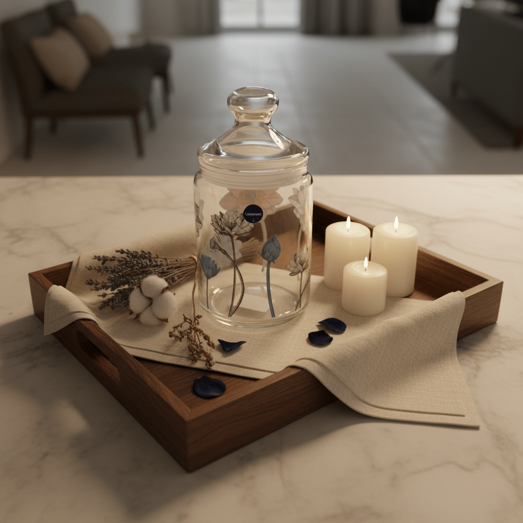 Luminarc Lotus Glass Jar with Lid | 1000ml | Airtight Storage Canister - Al Kabayel Discount CentreLuminarc Lotus Glass Jar with Lid | 1000ml | Airtight Storage CanisterJars & Food SaversLUMINARCAl Kabayel Discount Centre