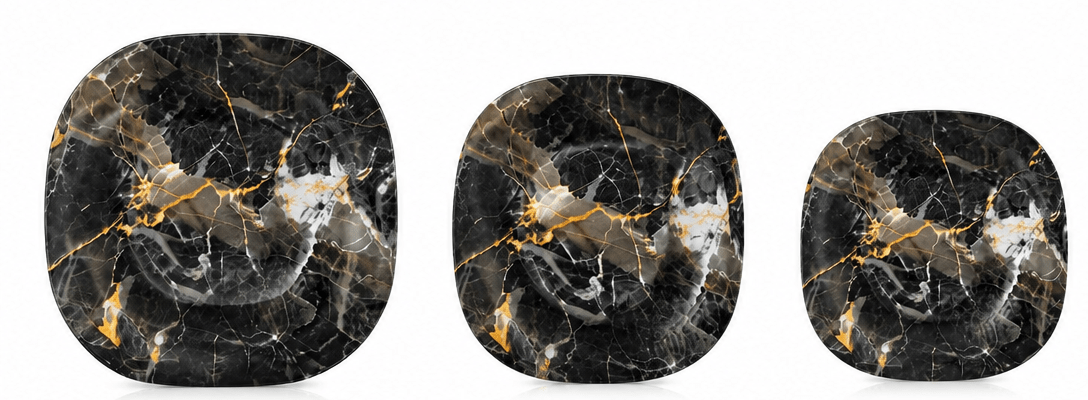 Luminarc Ruggi 46-Piece Tempered Glass Dinner Set – Black Marble Design - Al Kabayel Discount CentreLuminarc Ruggi 46-Piece Tempered Glass Dinner Set – Black Marble DesignDinnerware SetsLUMINARCAl Kabayel Discount Centre