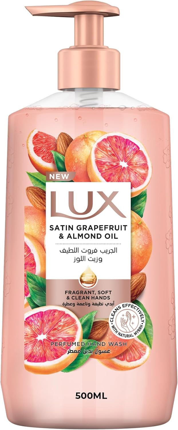 LUX Perfumed Hand Wash, Satin Grapefruit and Almond Oil, for Fragrant, Soft & Clean Hands, 500ml - Al Kabayel Discount CentreLUX Perfumed Hand Wash, Satin Grapefruit and Almond Oil, for Fragrant, Soft & Clean Hands, 500mlHandwashLUXAl Kabayel Discount Centre