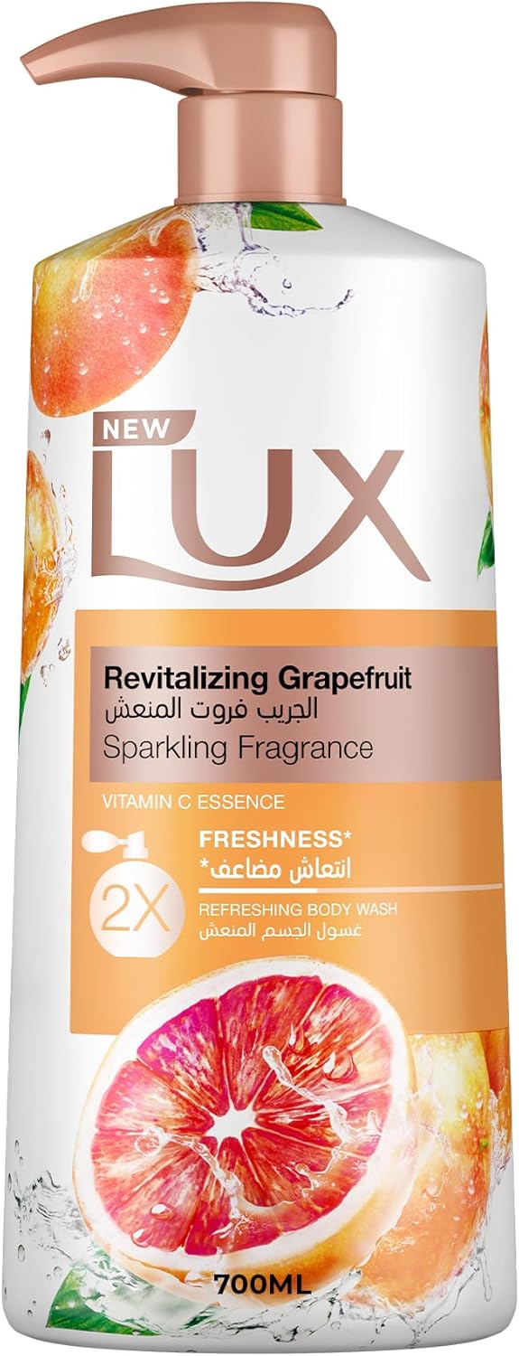LUX Revitalizing Body Wash, Grapefruit, with Vitamin C Essence & 2x Freshness, 700ml - Al Kabayel Discount CentreLUX Revitalizing Body Wash, Grapefruit, with Vitamin C Essence & 2x Freshness, 700mlBodywashLUXAl Kabayel Discount Centre