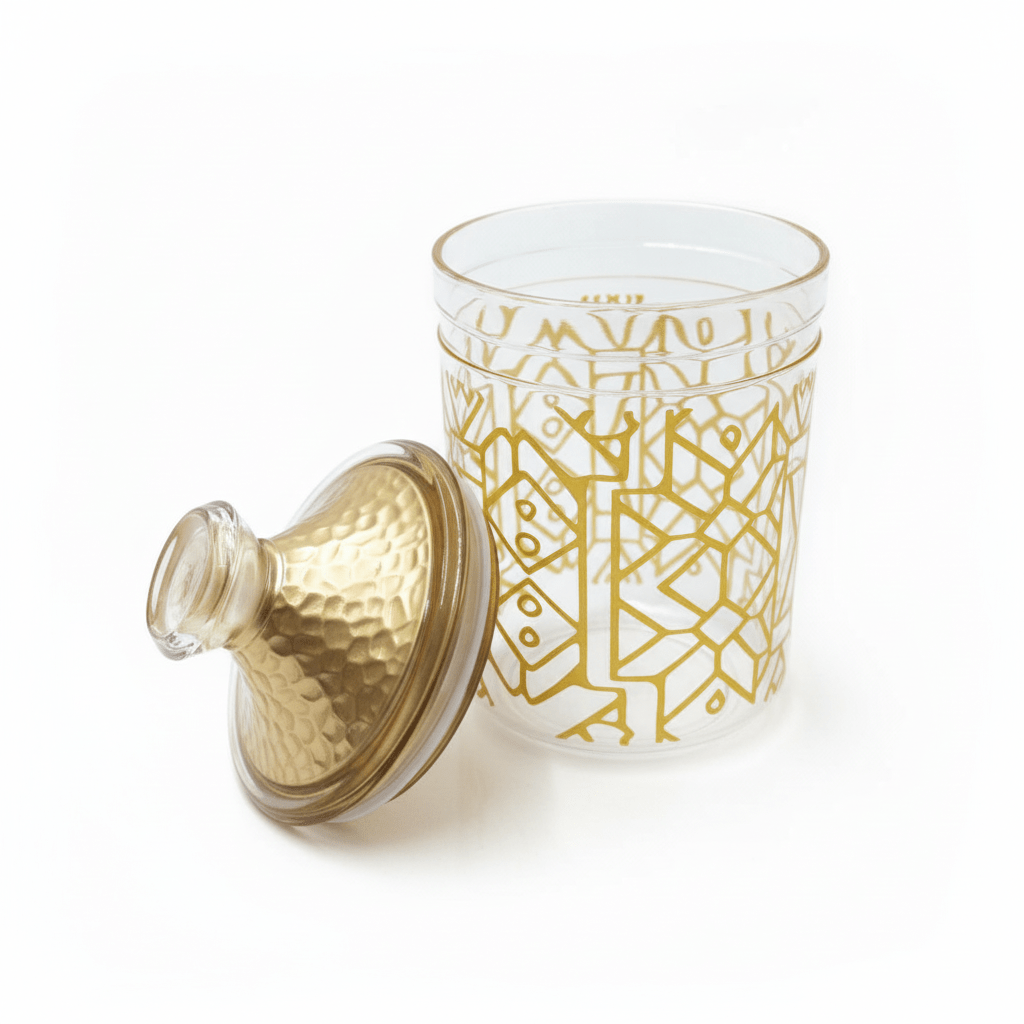 Luxehohe Premium Round Airtight Acrylic Storage Canister – Transparent Body with Elegant Golden Decorative Design, 750 ml - Al Kabayel Discount CentreLuxehohe Premium Round Airtight Acrylic Storage Canister – Transparent Body with Elegant Golden Decorative Design, 750 mlJars & Food SaversLUXEHOMEAl Kabayel Discount Centre
