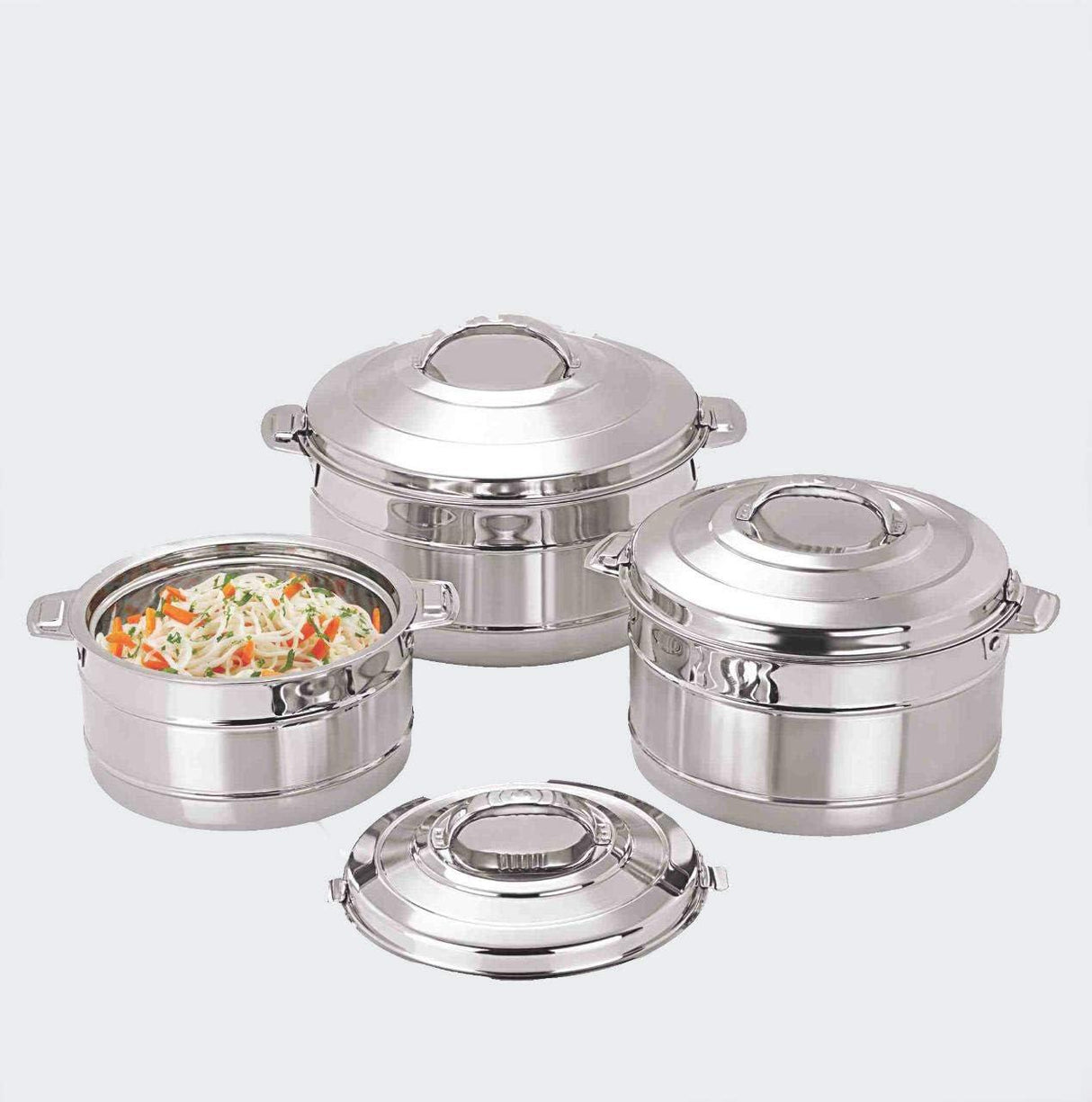 LUXEHOME 3pcs Steel Casserole Set 4000ml, 6000ml, 8000ml - Al Kabayel Discount CentreLUXEHOME 3pcs Steel Casserole Set 4000ml, 6000ml, 8000mlCasserolesLUXEHOMEAl Kabayel Discount Centre