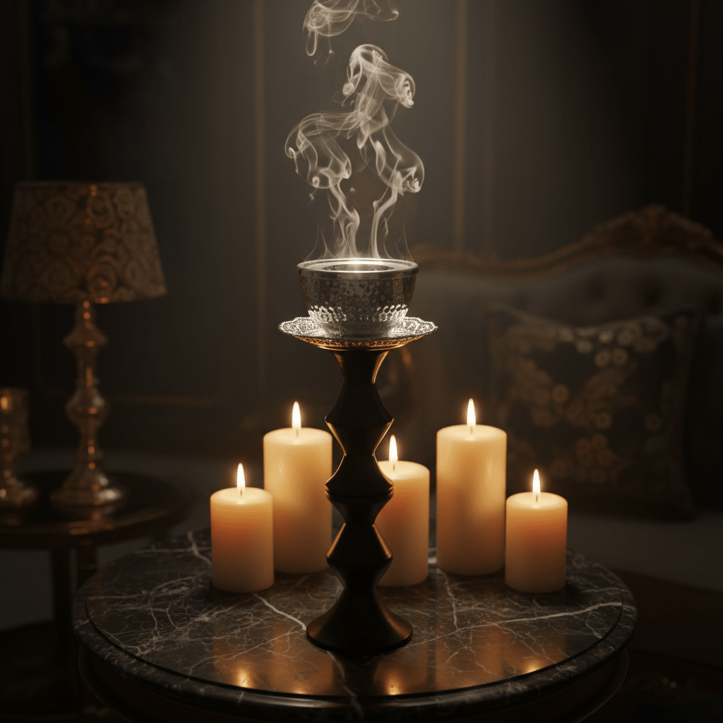 Luxury Arabic Mabkhara | Black & Silver Metal Incense Burner Stand | 40cm | Bakhoor & Oud Holder - Al Kabayel Discount CentreLuxury Arabic Mabkhara | Black & Silver Metal Incense Burner Stand | 40cm | Bakhoor & Oud HolderIncense BurnerAKDCAl Kabayel Discount Centre