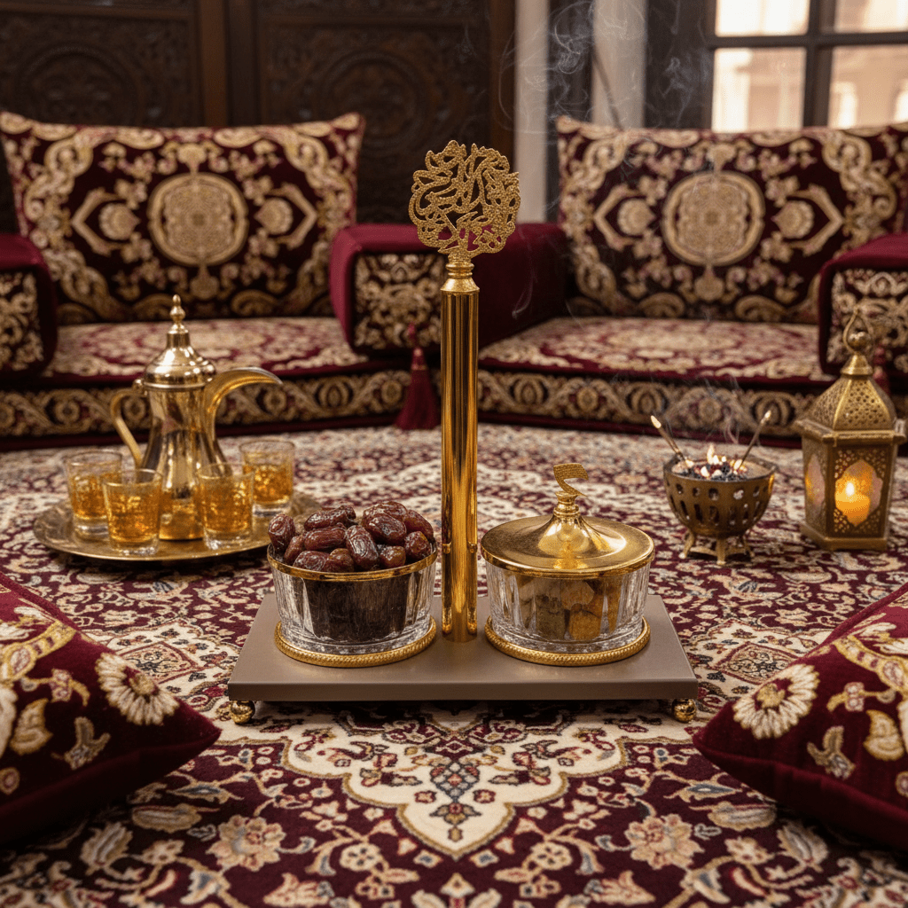 Luxury Majlis 2 - Section Glass Candy Serving Bowl with Brown Metal Stand & Premium Gold Lid – Elegant Dry Fruit and Chocolate Server 25×13 cm - Al Kabayel Discount CentreLuxury Majlis 2 - Section Glass Candy Serving Bowl with Brown Metal Stand & Premium Gold Lid – Elegant Dry Fruit and Chocolate Server 25×13 cmJars & Food SaversAKDCAl Kabayel Discount Centre