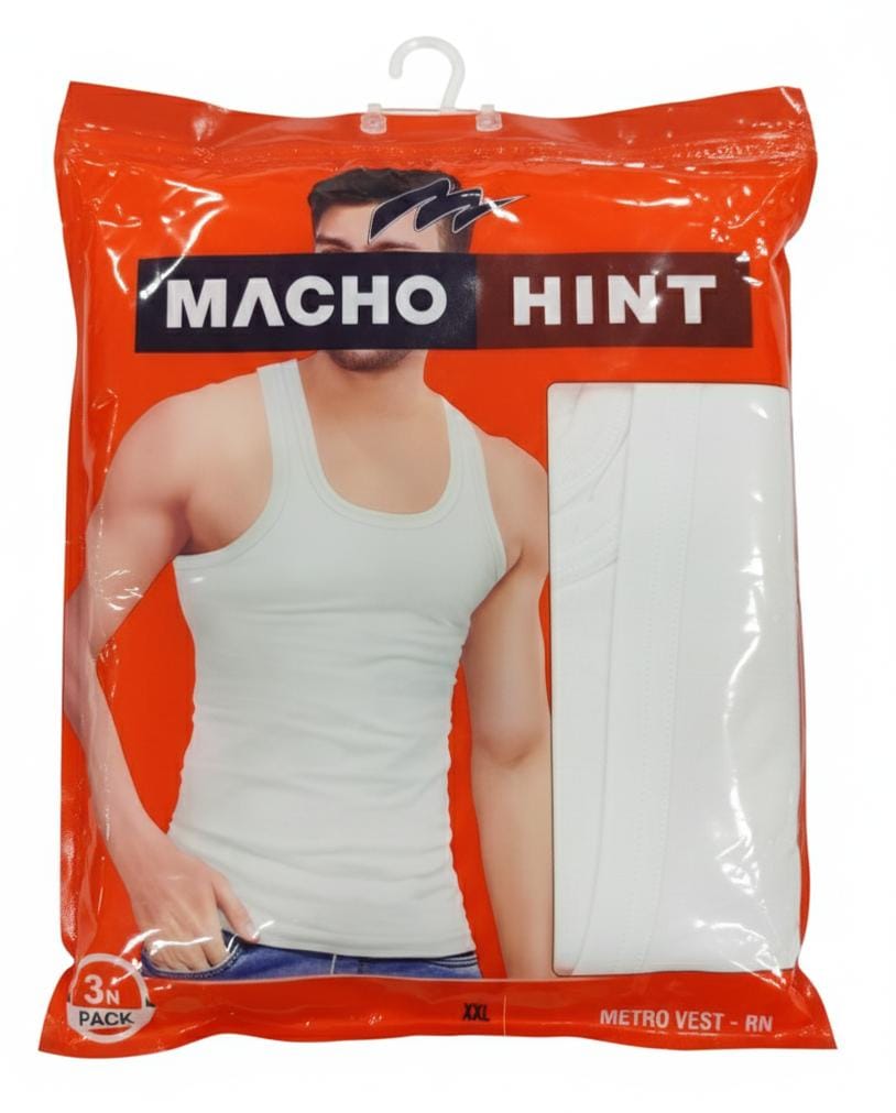 Machohint Men’s Classic Cotton Vest – Soft Innerwear for Daily Use, White, Size XXL(Pack of 3) - Al Kabayel Discount CentreMachohint Men’s Classic Cotton Vest – Soft Innerwear for Daily Use, White, Size XXL(Pack of 3)Men's UnderwearsMACHOHINTAl Kabayel Discount Centre