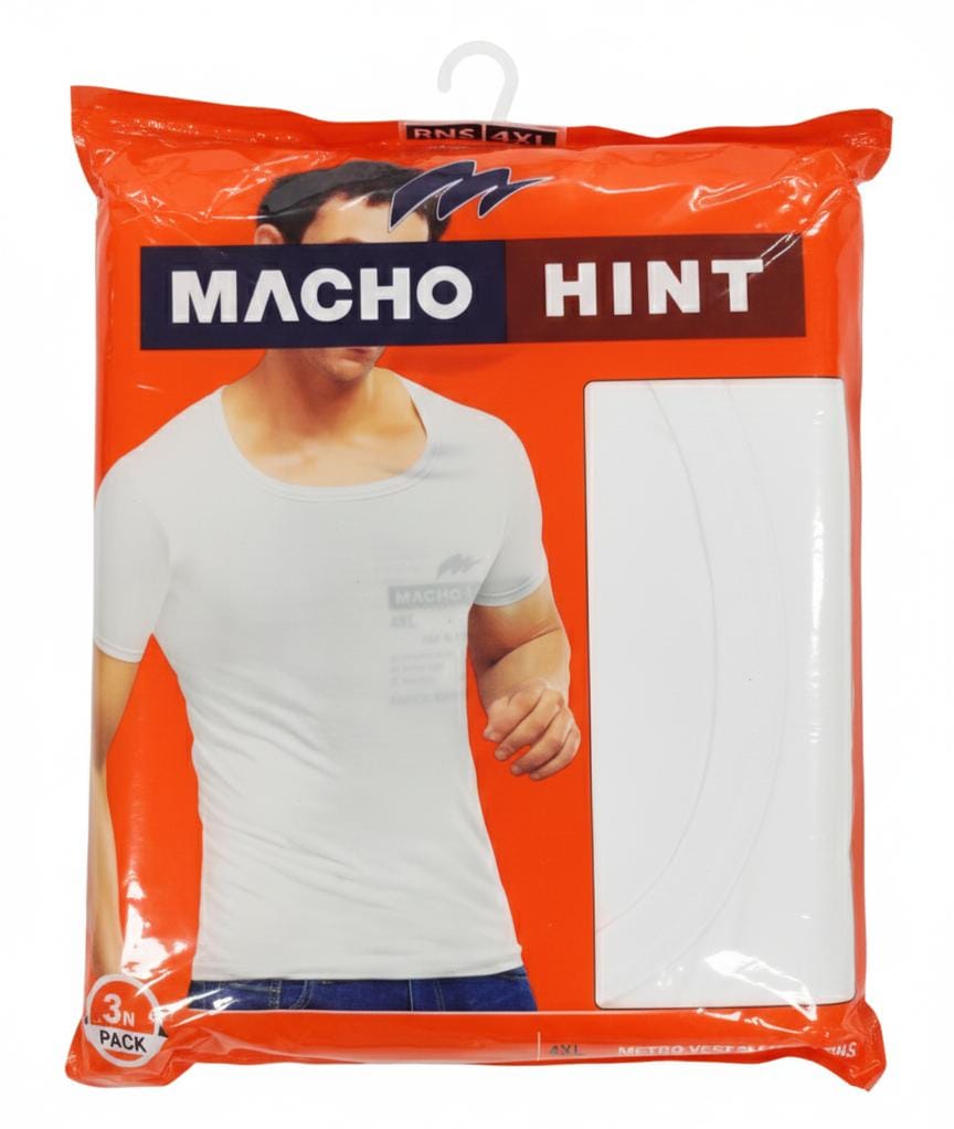 Machohint Men’s Cotton Sleeved Vest – Comfortable Everyday Innerwear, White, Size 4XL (Pack of 3) - Al Kabayel Discount CentreMachohint Men’s Cotton Sleeved Vest – Comfortable Everyday Innerwear, White, Size 4XL (Pack of 3)Men's UnderwearsMACHOHINTAl Kabayel Discount Centre