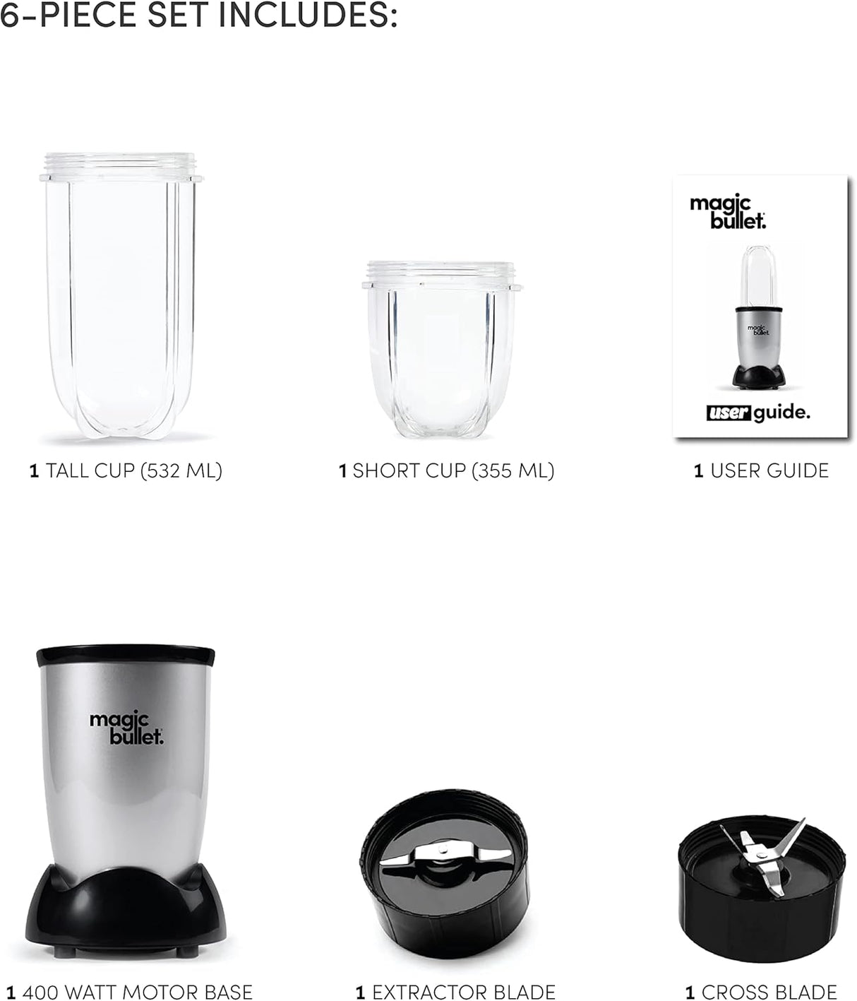 Magic Bullet Multi - Function High - Speed Blender ,Black/Silver,4 Piece Set, MB4 - 0612 - Al Kabayel Discount CentreMagic Bullet Multi - Function High - Speed Blender ,Black/Silver,4 Piece Set, MB4 - 0612Food & Drink AppliancesMAGIC BULLETAl Kabayel Discount Centre