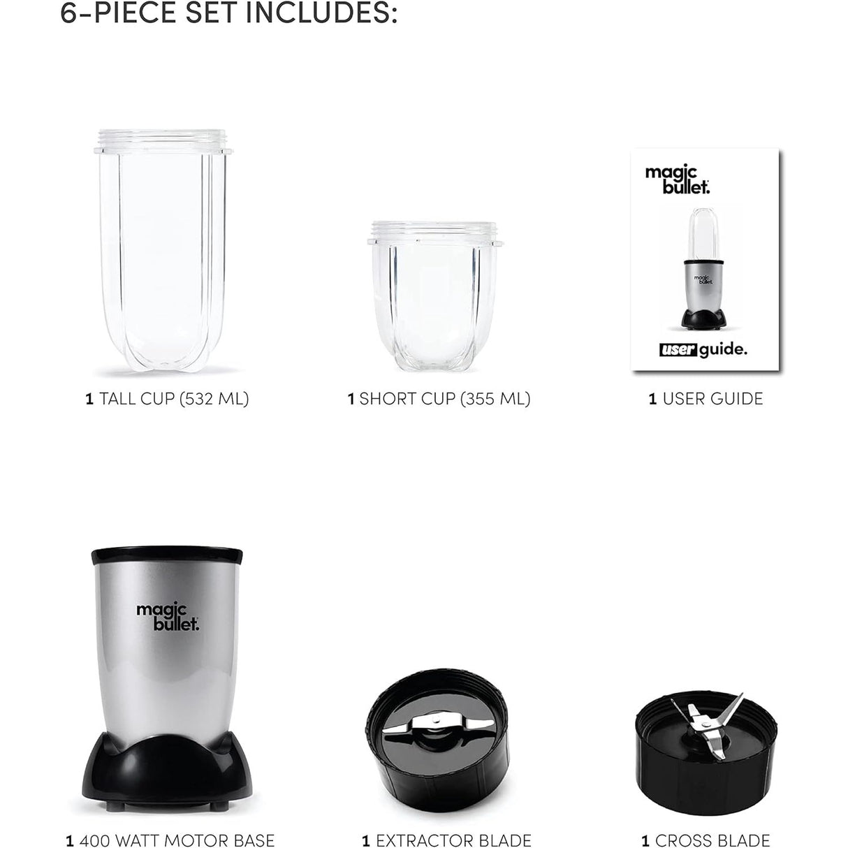 Magic Bullet Multi - Function High - Speed Blender ,Black/Silver,4 Piece Set, MB4 - 0612 - Al Kabayel Discount CentreMagic Bullet Multi - Function High - Speed Blender ,Black/Silver,4 Piece Set, MB4 - 0612Food & Drink AppliancesMAGIC BULLETAl Kabayel Discount Centre