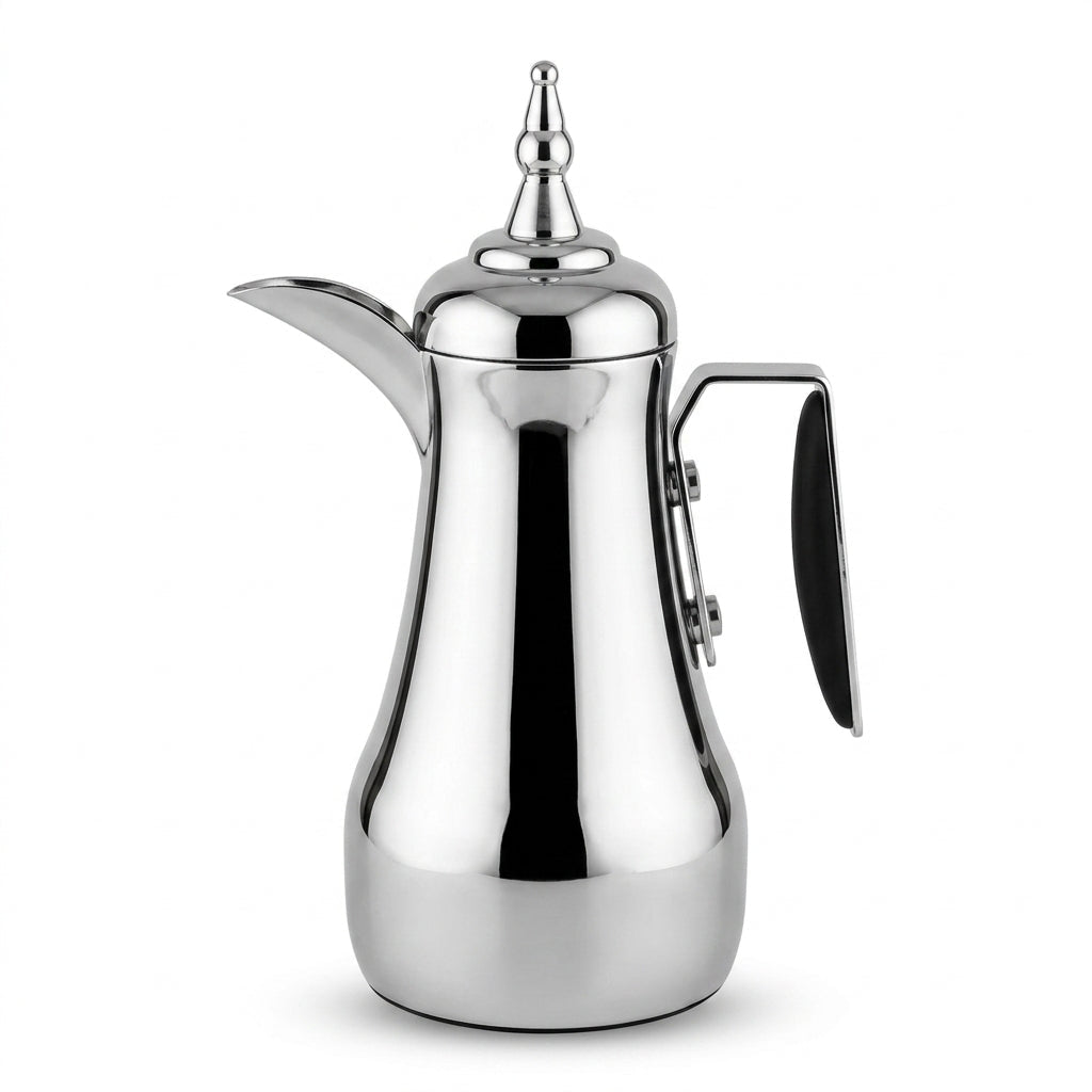 Mahra Vacuum Flask Set 1L + 1L Nickel Silver with Black Handle - Al Kabayel Discount CentreMahra Vacuum Flask Set 1L + 1L Nickel Silver with Black HandleTheromesMAHRAAl Kabayel Discount Centre