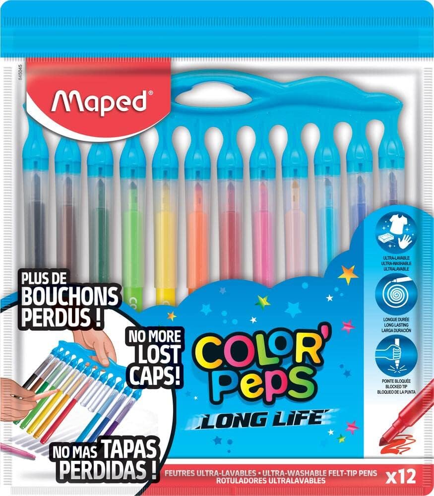 Maped Color'Peps Long Life Innovation Colouring Pens With Holder (Pack Fo 12) - Al Kabayel Discount CentreMaped Color'Peps Long Life Innovation Colouring Pens With Holder (Pack Fo 12)Color PencilsMAPEDAl Kabayel Discount Centre