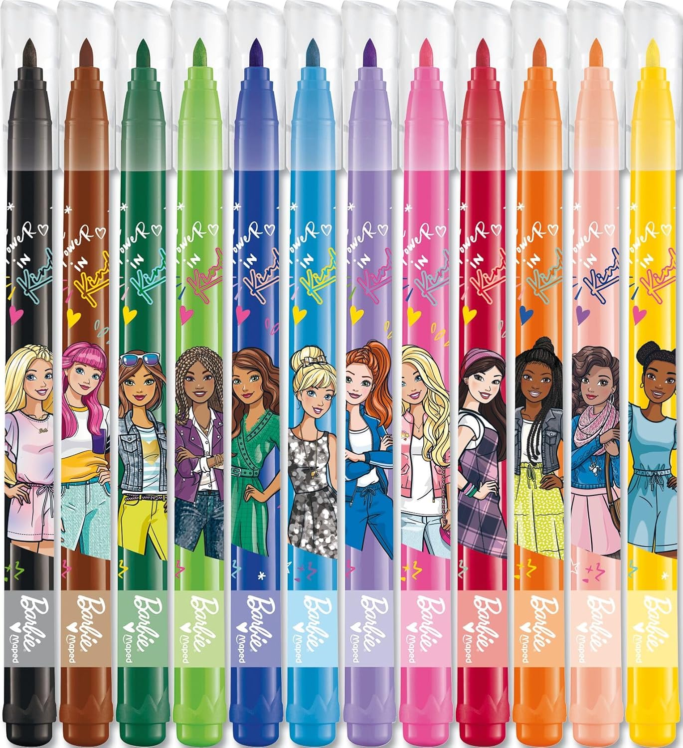 Maped Felt Tip Pens Barbie x12Pcs bright Colours - Fixed Soft Tip:2.8MM - Writing Length > 220MM - Al Kabayel Discount CentreMaped Felt Tip Pens Barbie x12Pcs bright Colours - Fixed Soft Tip:2.8MM - Writing Length > 220MMColor PencilsMAPEDAl Kabayel Discount Centre
