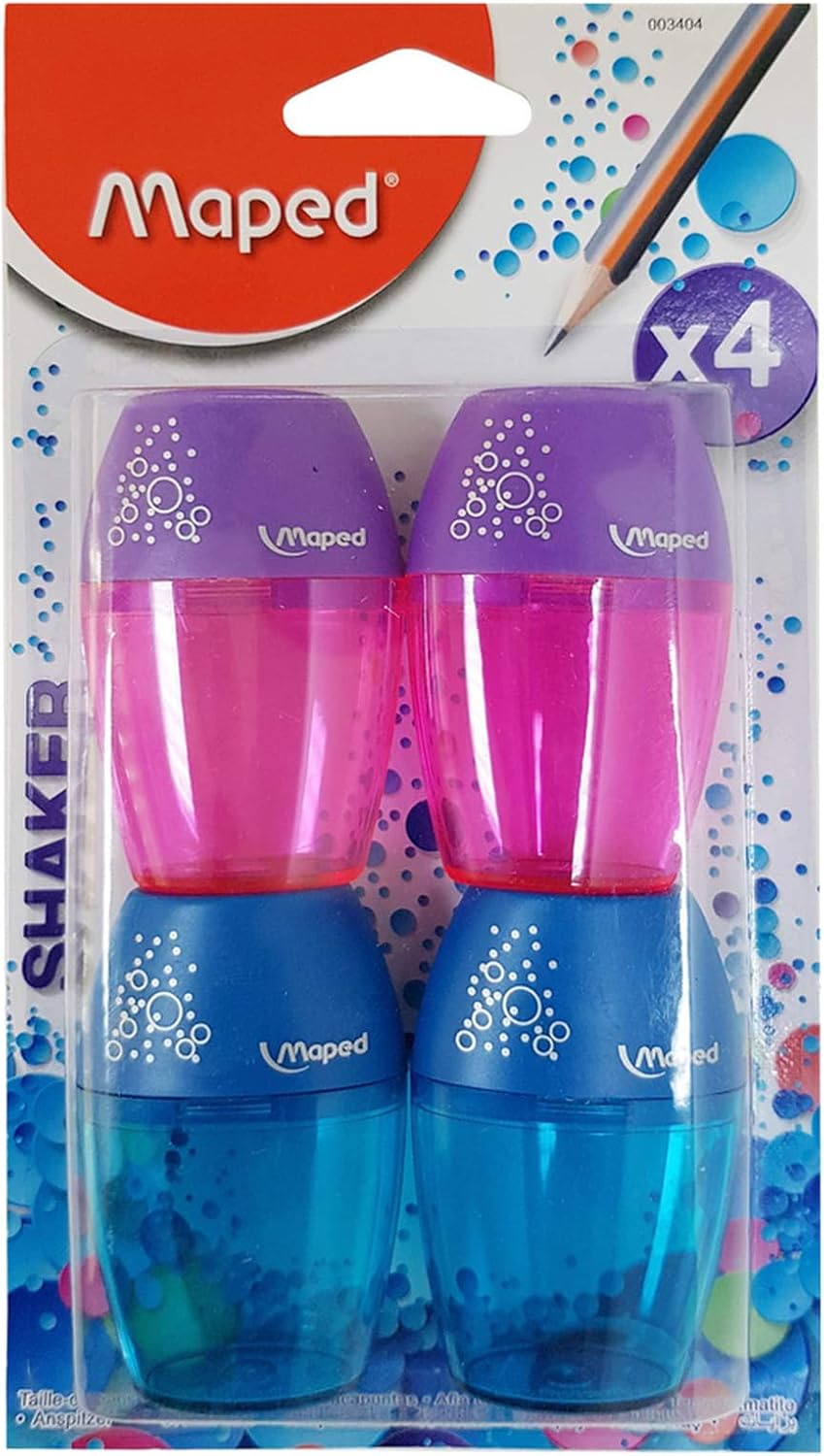 Maped Shaker Pencil Sharpener 1 - Hole – 4 Pcs Assorted Colors - Al Kabayel Discount CentreMaped Shaker Pencil Sharpener 1 - Hole – 4 Pcs Assorted ColorsErasers & SharpenersMAPEDAl Kabayel Discount Centre