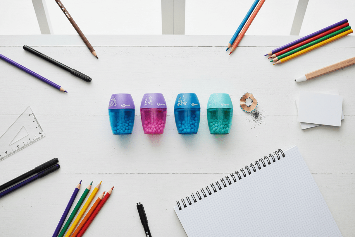 Maped Shaker Pencil Sharpener 1 - Hole – 4 Pcs Assorted Colors - Al Kabayel Discount CentreMaped Shaker Pencil Sharpener 1 - Hole – 4 Pcs Assorted ColorsErasers & SharpenersMAPEDAl Kabayel Discount Centre