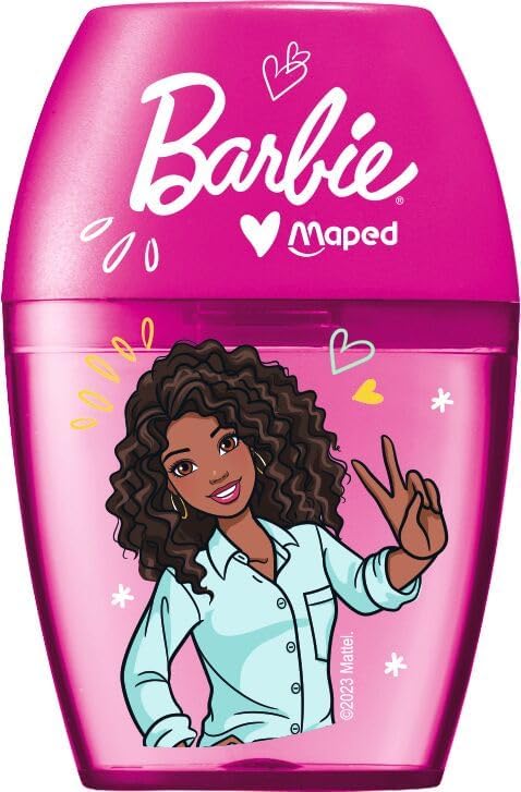 Maped Sharpener Barbie Shaker for 1 Pen Size Including Collection Box - for Thin Pencils Diameter - 8MM - Pink - Al Kabayel Discount CentreMaped Sharpener Barbie Shaker for 1 Pen Size Including Collection Box - for Thin Pencils Diameter - 8MM - PinkErasers & SharpenersMAPEDAl Kabayel Discount Centre