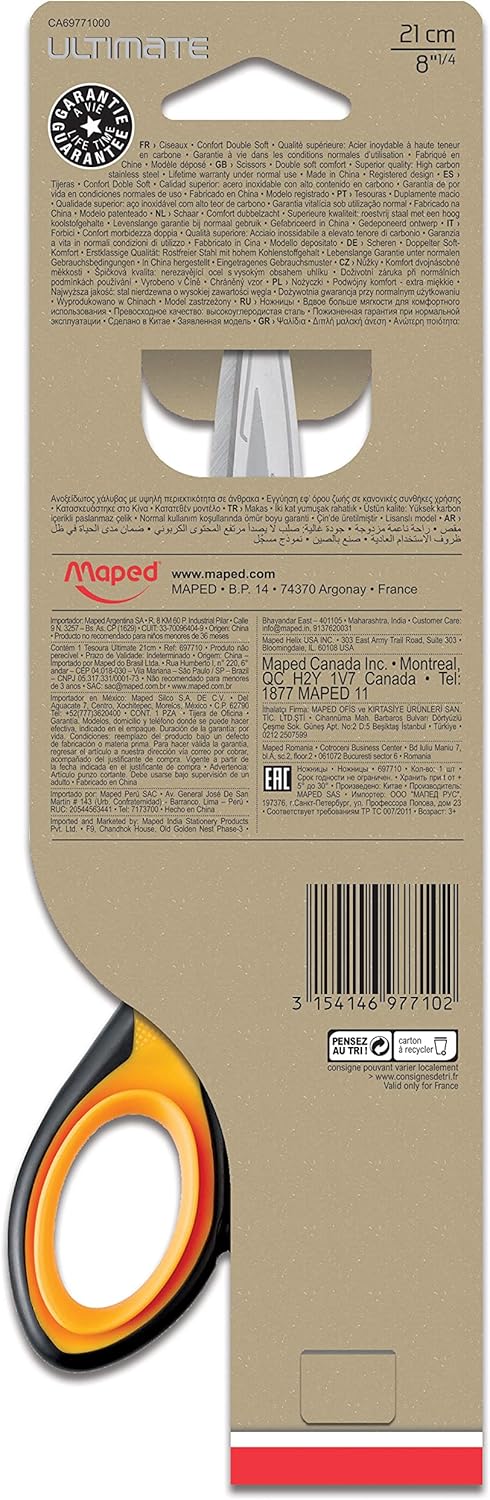 Maped Ultimate Precision Scissors 8.25 Inches, Black/Orange - Al Kabayel Discount CentreMaped Ultimate Precision Scissors 8.25 Inches, Black/OrangeScissorsMAPEDAl Kabayel Discount Centre