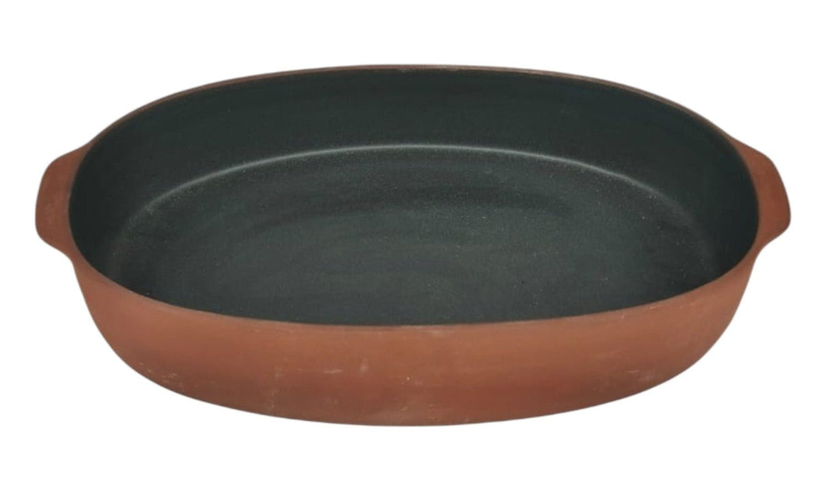 Maria Terracotta Oval Clay Baker Oven Microwave Dishwasher & Freezer Safe - 33cmX18cmX6cm - (Clay&Green) - Al Kabayel Discount CentreMaria Terracotta Oval Clay Baker Oven Microwave Dishwasher & Freezer Safe - 33cmX18cmX6cm - (Clay&Green)CookwareMARIAAl Kabayel Discount Centre