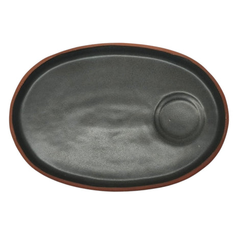 Maria Terracotta Oval Clay Tray Coffe Gourmand Saucer - 19cmX13cm - (Clay&Green) - Al Kabayel Discount CentreMaria Terracotta Oval Clay Tray Coffe Gourmand Saucer - 19cmX13cm - (Clay&Green)Serving TraysMARIAAl Kabayel Discount Centre