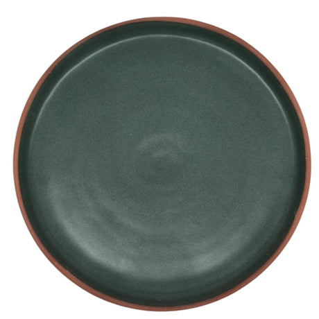 Maria Terracotta Round Clay Dessert Plate - 20cmX2cm - (Green&Clay) - Al Kabayel Discount CentreMaria Terracotta Round Clay Dessert Plate - 20cmX2cm - (Green&Clay)PlatesMARIAAl Kabayel Discount Centre