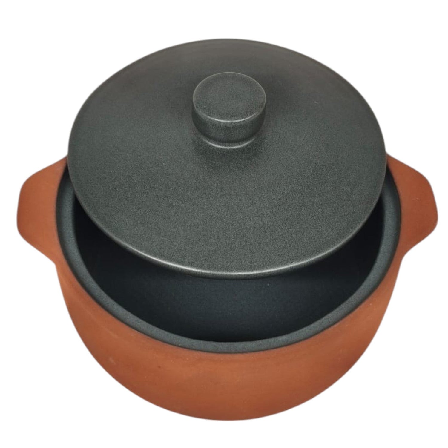 Maria Terracotta Round Clay Medium Casserole With Lid Traditional - 17cmX6cm(Green&Clay) - Al Kabayel Discount CentreMaria Terracotta Round Clay Medium Casserole With Lid Traditional - 17cmX6cm(Green&Clay)CasserolesMARIAAl Kabayel Discount Centre