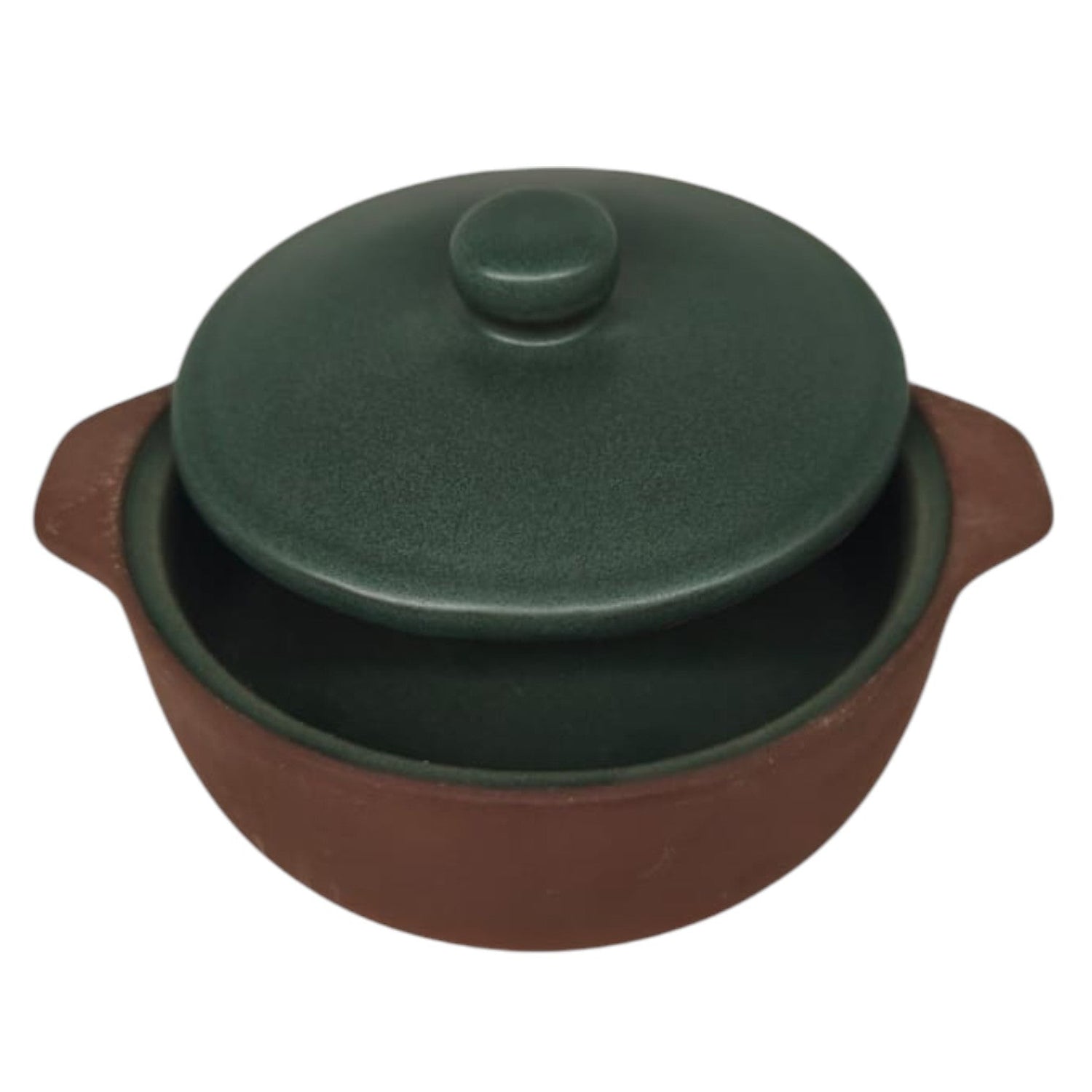 Maria Terracotta Round Clay Mini Casserole With Lid Traditional - 14cmX4cm(Green&Clay) - Al Kabayel Discount CentreMaria Terracotta Round Clay Mini Casserole With Lid Traditional - 14cmX4cm(Green&Clay)CasserolesMARIAAl Kabayel Discount Centre