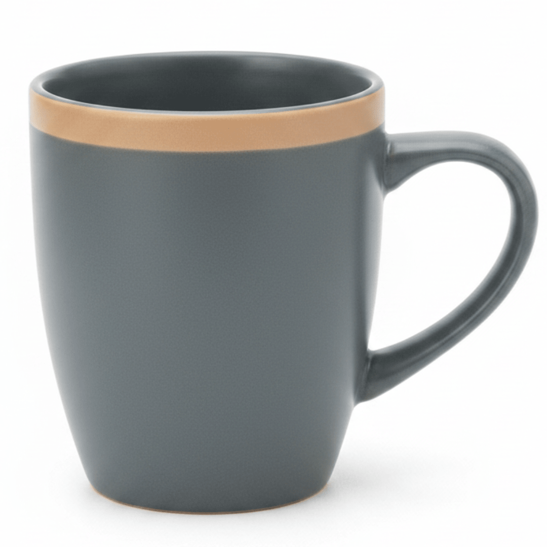 Matte Grey Ceramic Mug with Elegant Handle — 300ml - Al Kabayel Discount CentreMatte Grey Ceramic Mug with Elegant Handle — 300mlMugsAKDCAl Kabayel Discount Centre